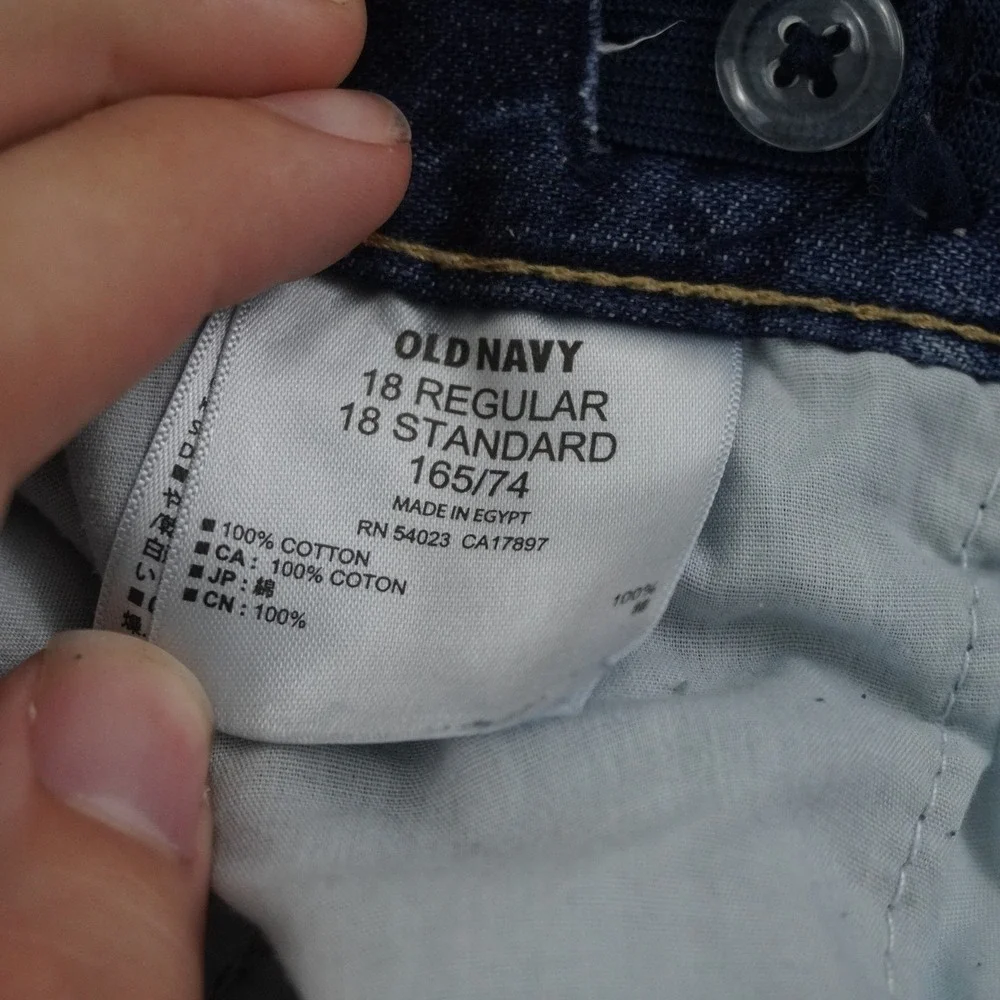 Old‎ Navy Cargo Shorts Boys 18 Blue Denim Medium Wash Adjustable Waist Utility